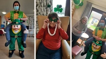 Southend-on-Sea care home Residents enjoy a tipple on St Patricks Day